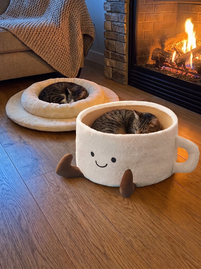 Two cats, two beds